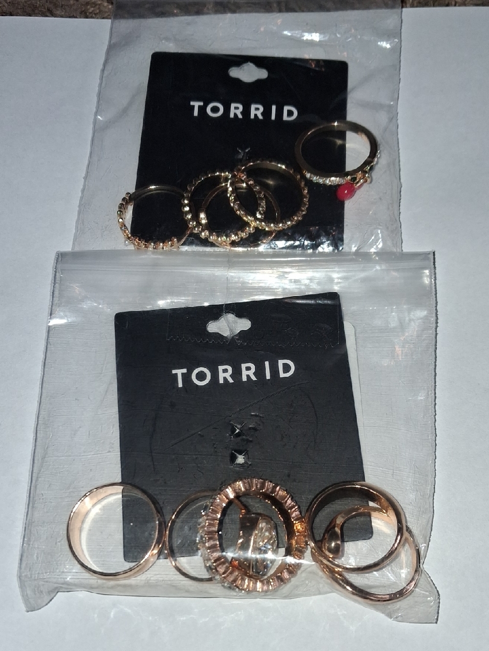 Women's TORRID   Gold Stackable Ring Sets. Size 12 (10 Rings Total)